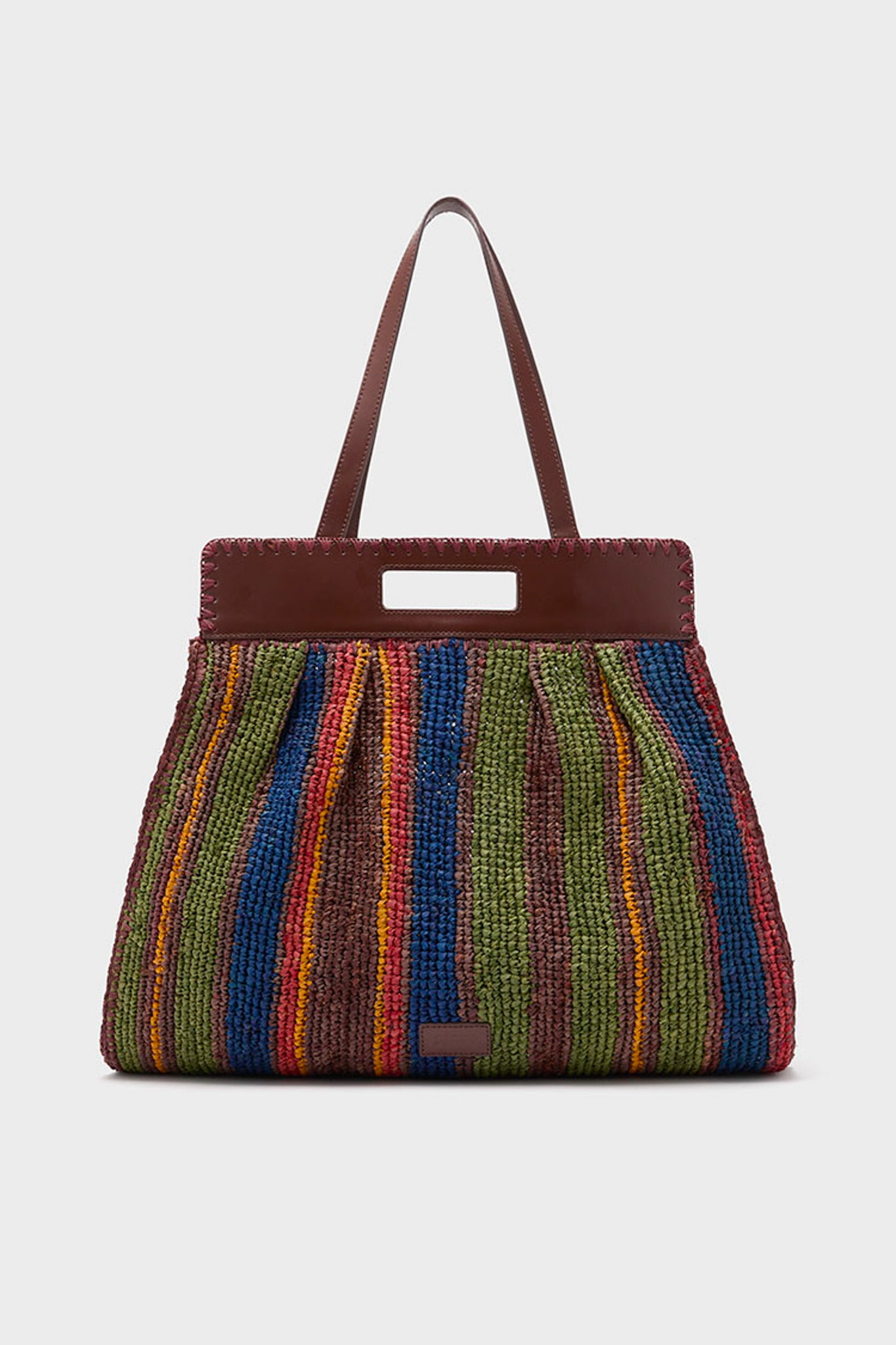 Jungle Stripe Raffia Rue Tote Bag