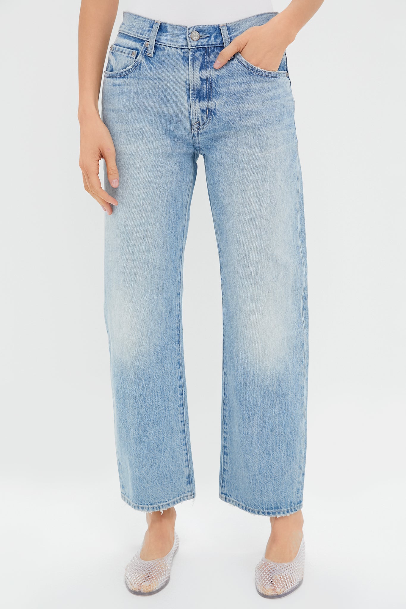 Athens Lexi Mid Rise Bowed Straight