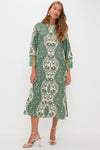 Emerald Mirasol Wave Fringe Sleeve Jamie Dress