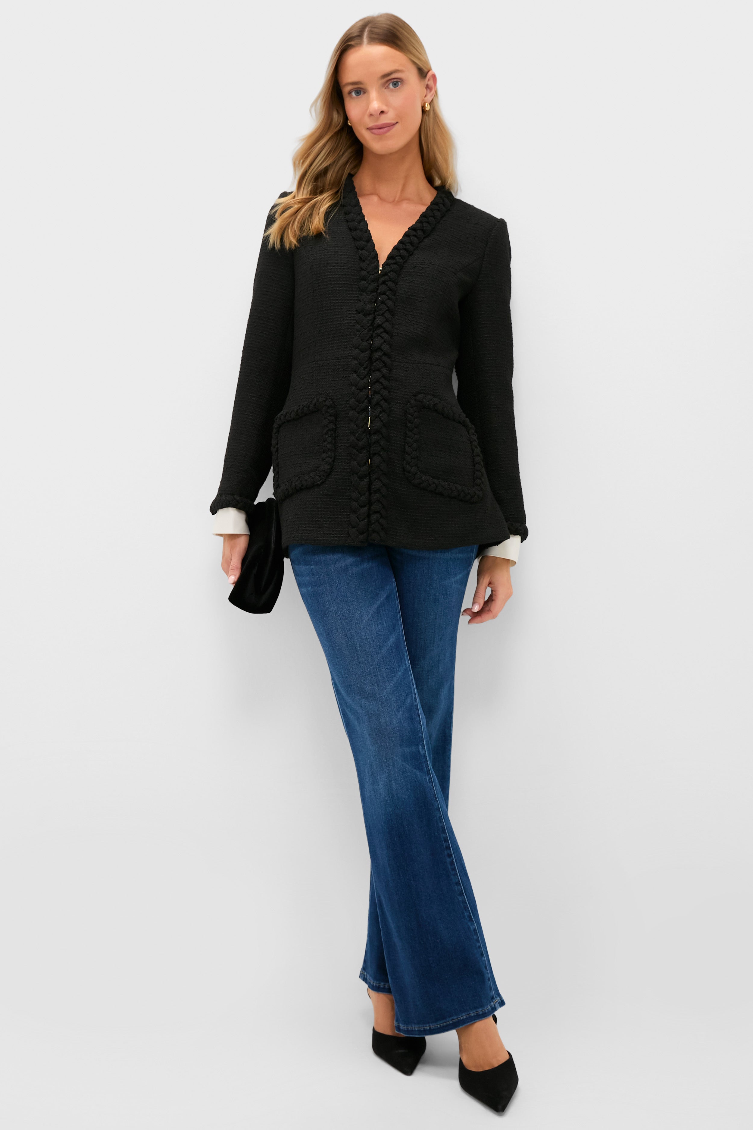 Black Braided Trim Shay Jacket | Tuckernuck
