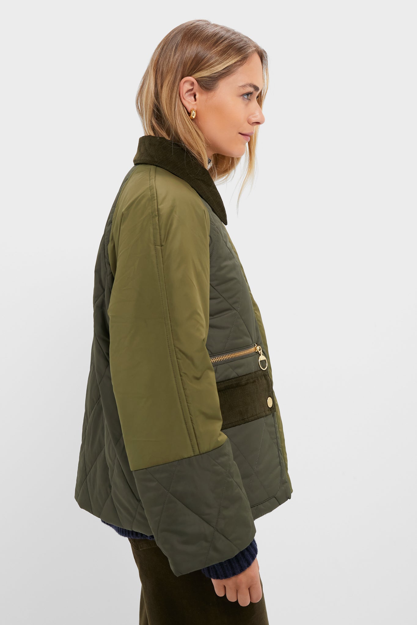 Olive and Dark Moss Martha Quilted Jacket