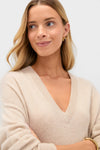 Sandstone Cashmere Emma V-Neck Boyfriend Sweater