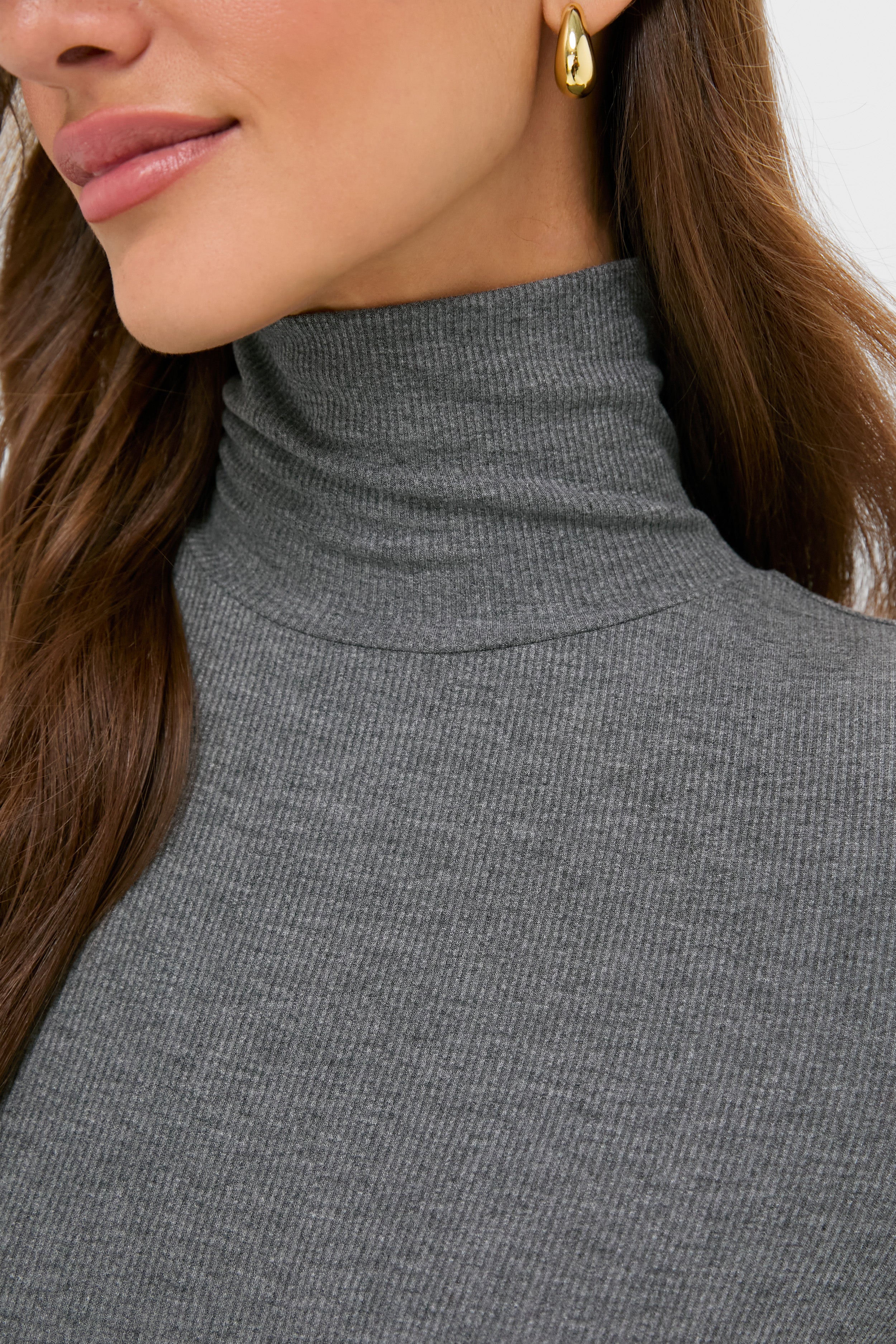 Gray Lightweight Ribbed Topanga Turtleneck | Tuckernuck