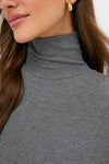 Gray Lightweight Ribbed Topanga Turtleneck