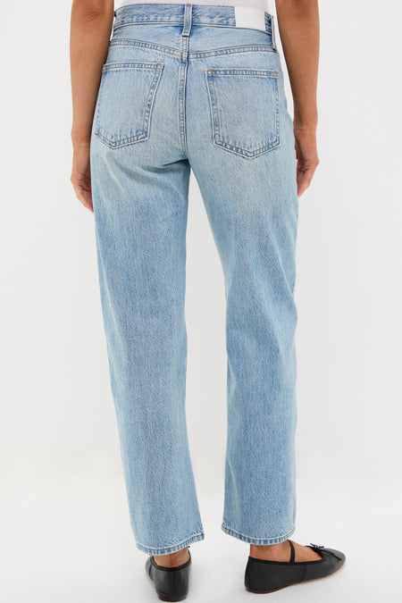 Aries Studded Lexi Mid Rise Bowed Straight