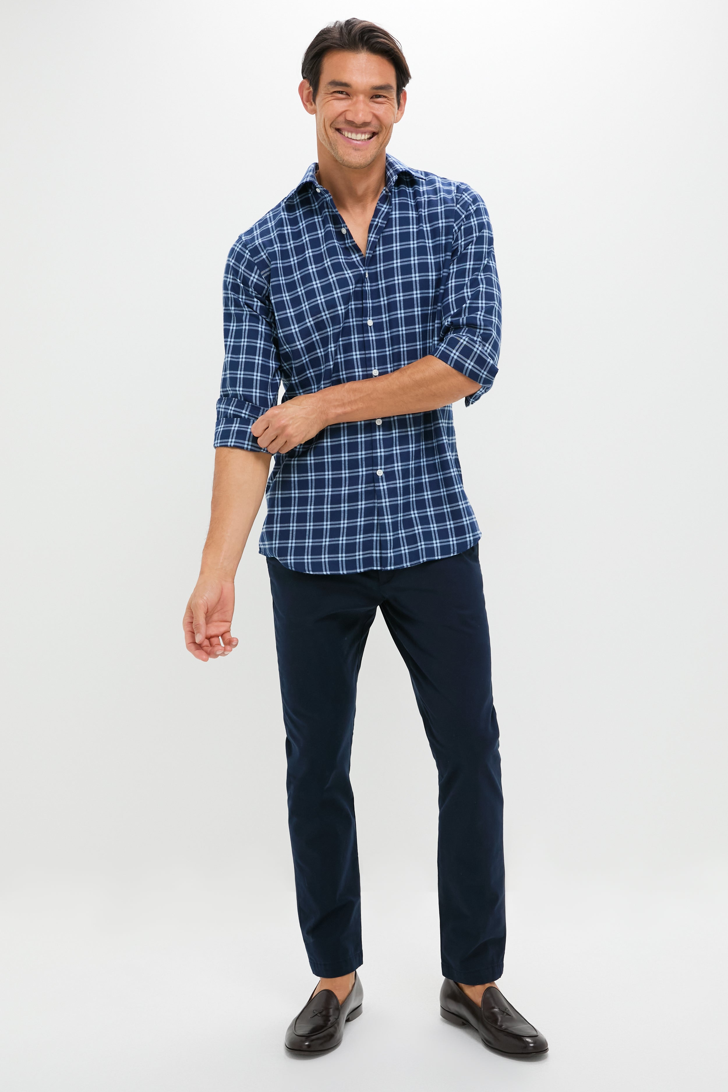 Navy Mystic Performance Flannel Sport Shirt