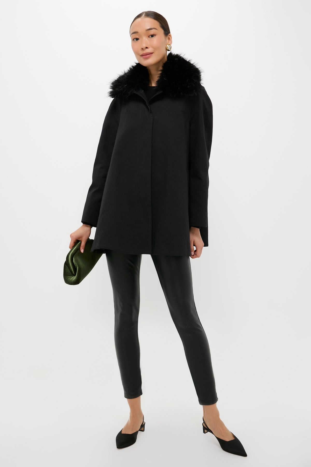 Fur Collar Cecile Swing Cape