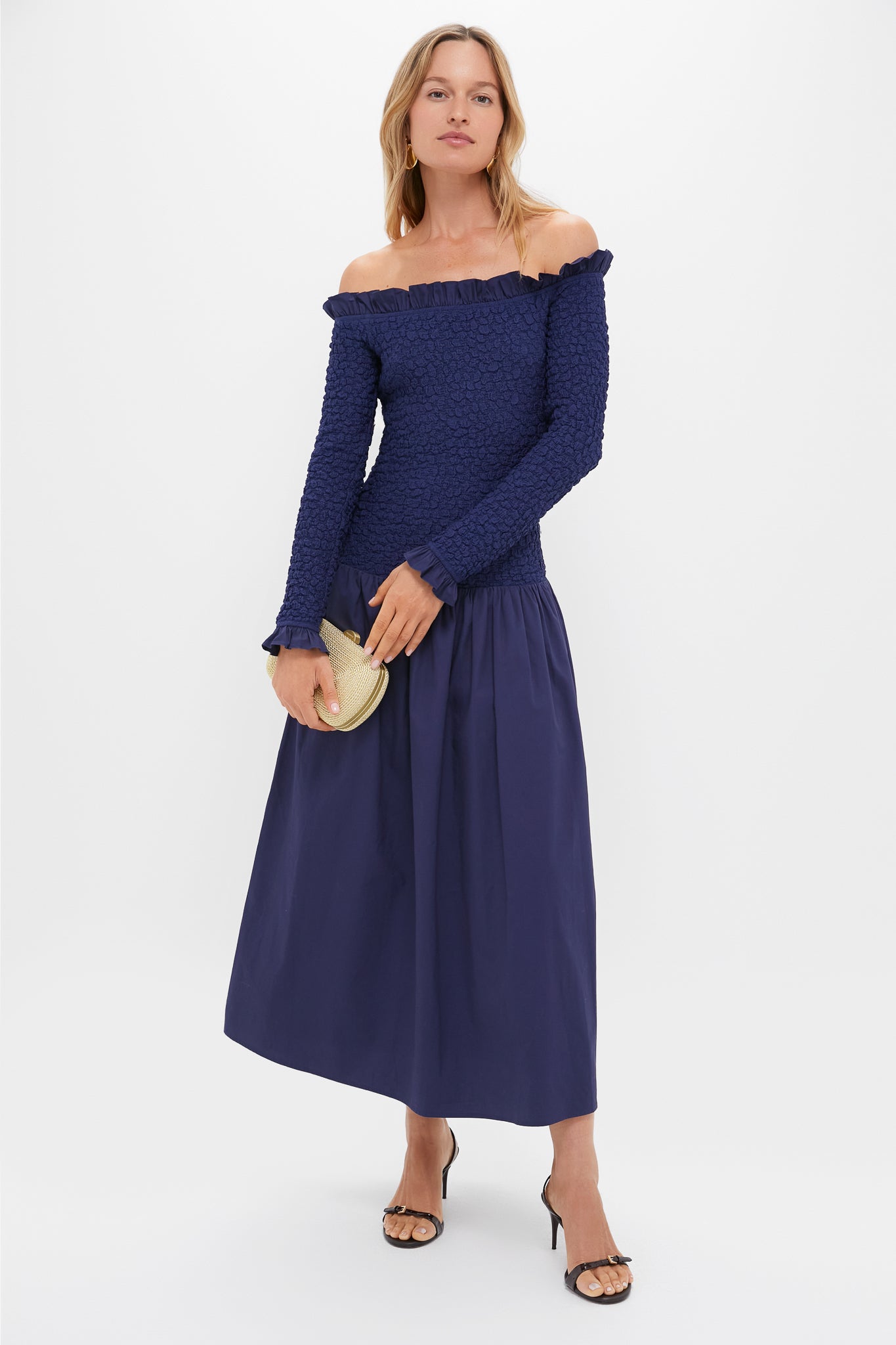 mixed media maxi dress English Factory