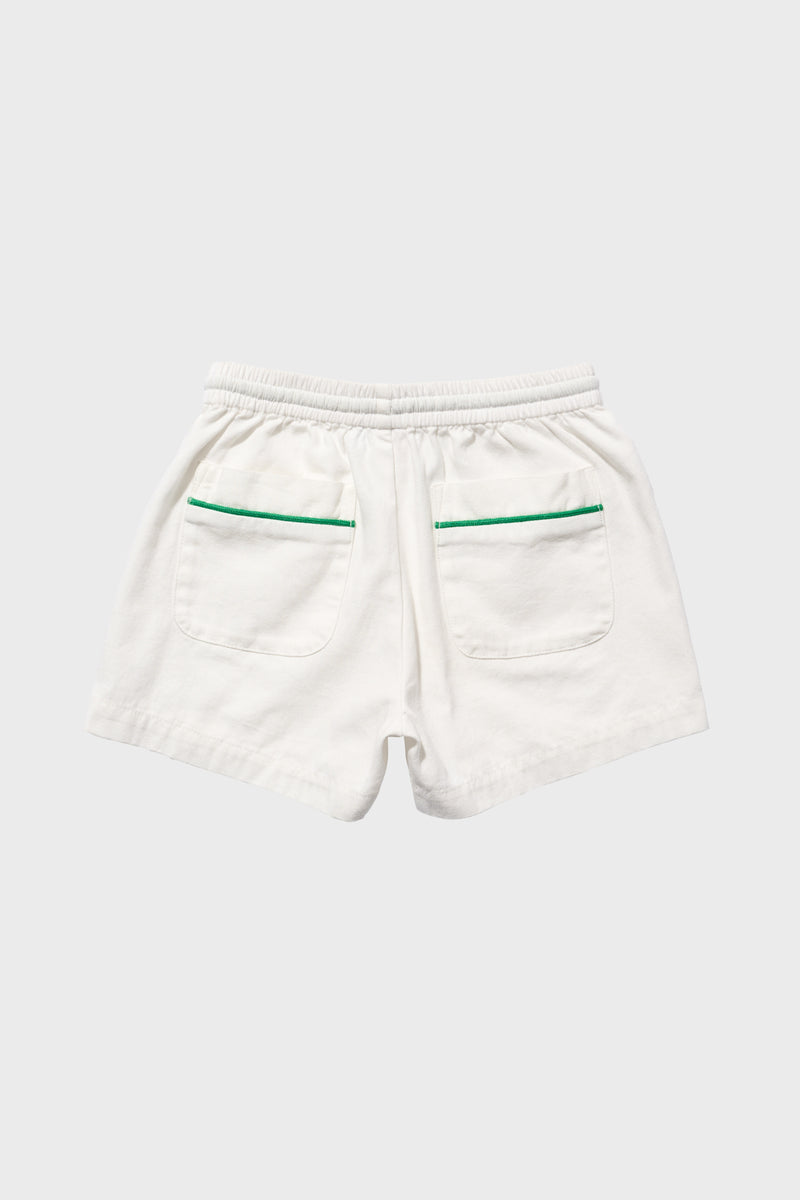 Exclusive Green Piping White Bingo Short
