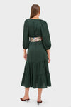 Dark Green Hammered Satin Lyles Dress