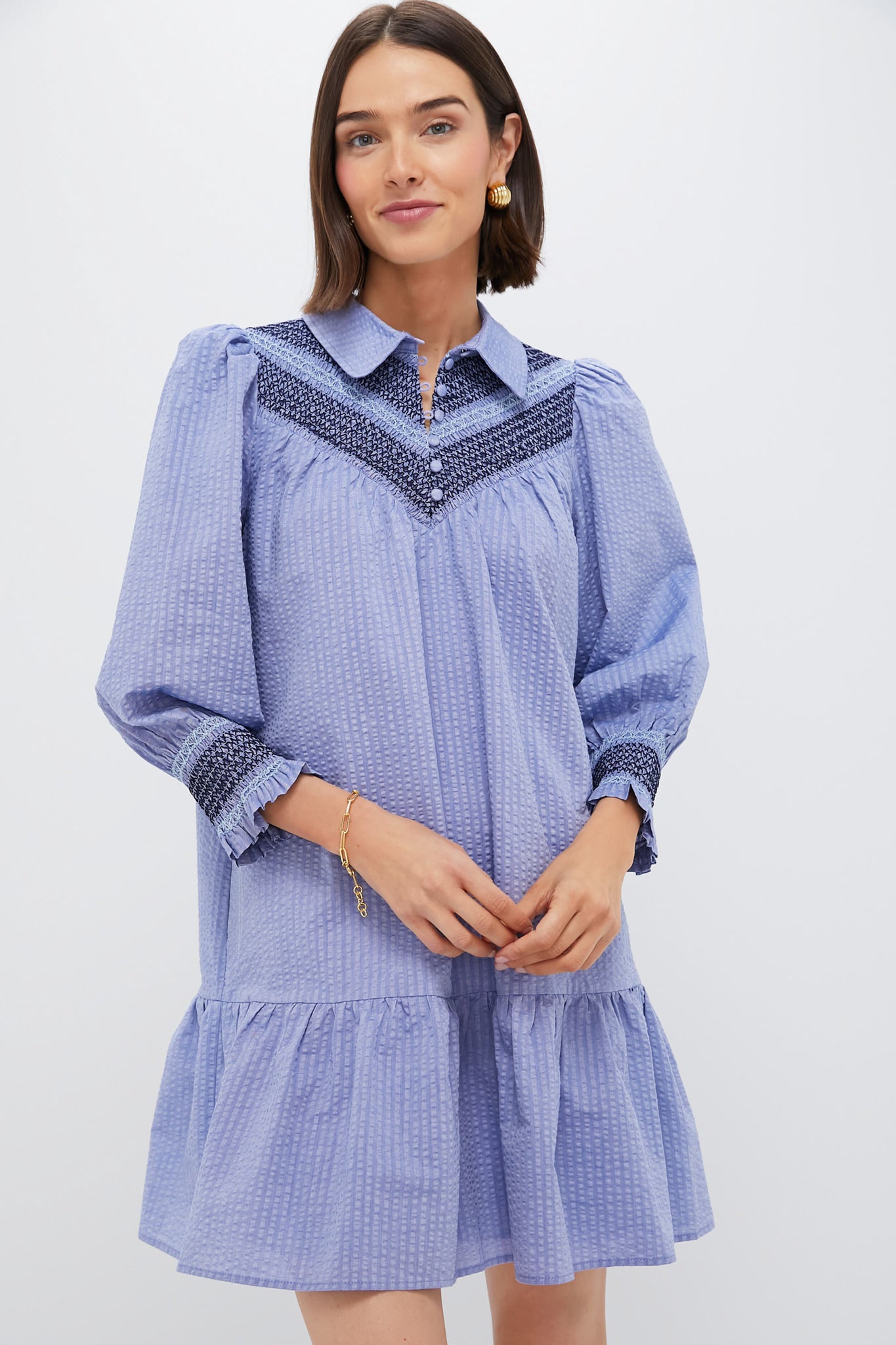 green emerald velvet dress Navy Crepe Palmerston Dress main image 0