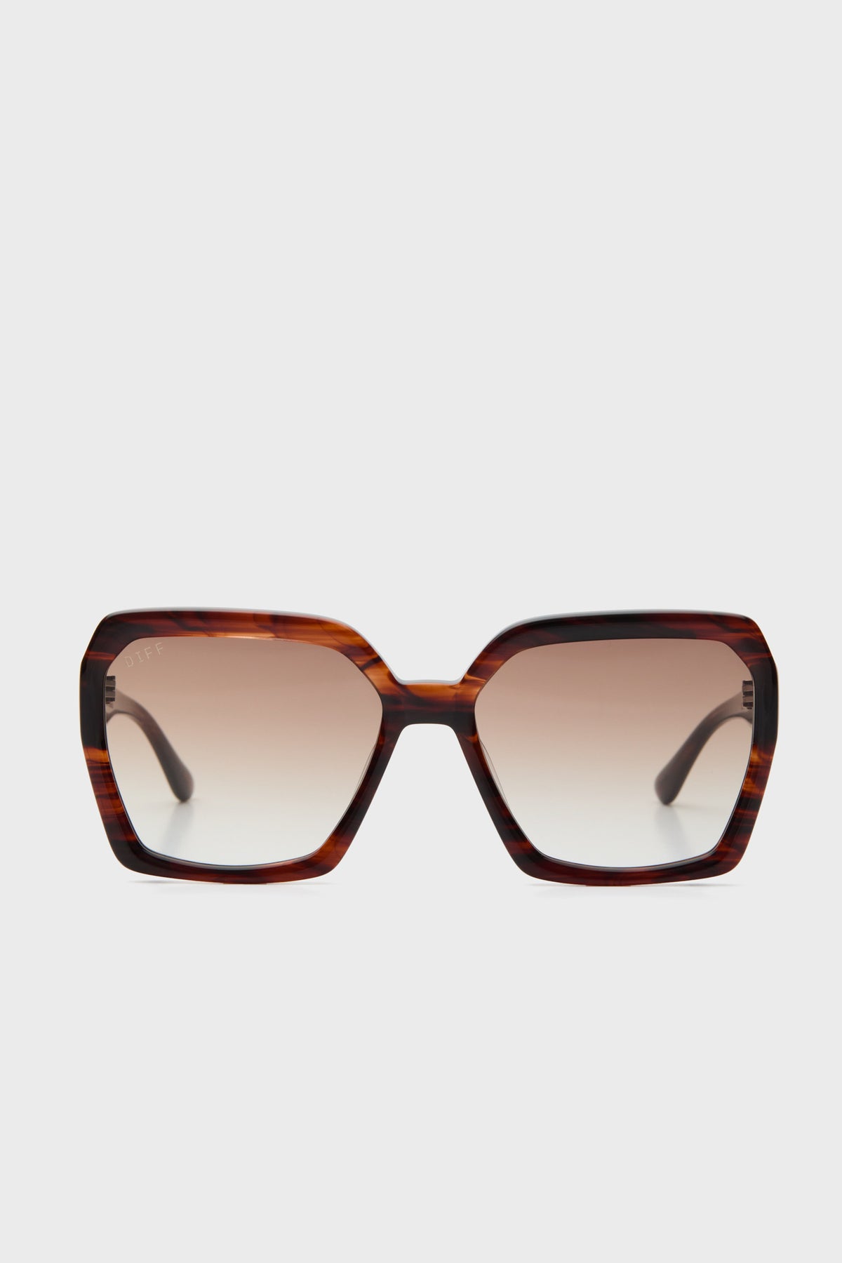 Oversized sunglasses from DIFF Eyewear featuring gradient brown lenses, tortoiseshell acetate frames.