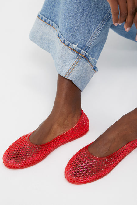 Red Iro Jelly Flats