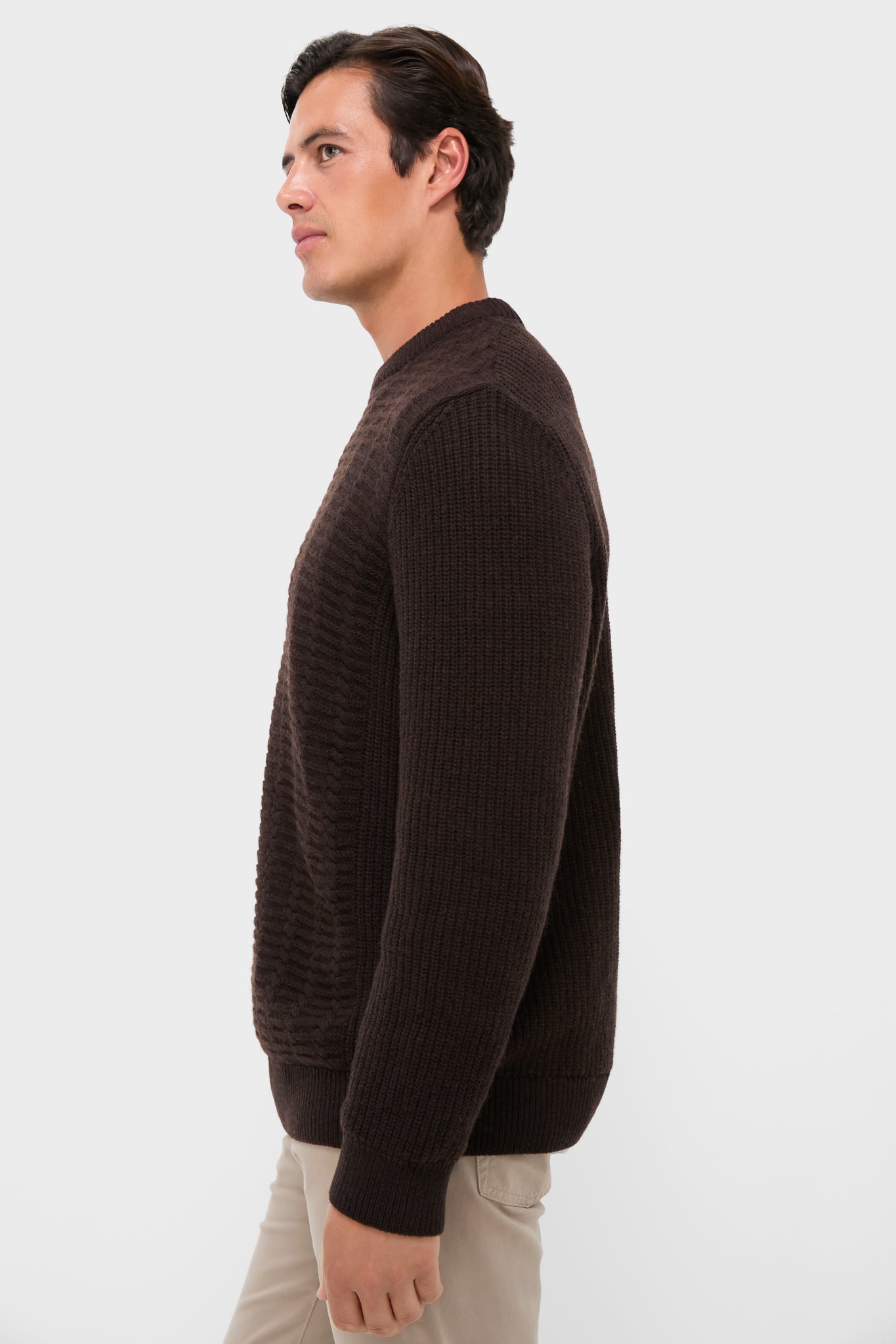 Dark Oak Cleveland Crew Neck Sweater | Barbour