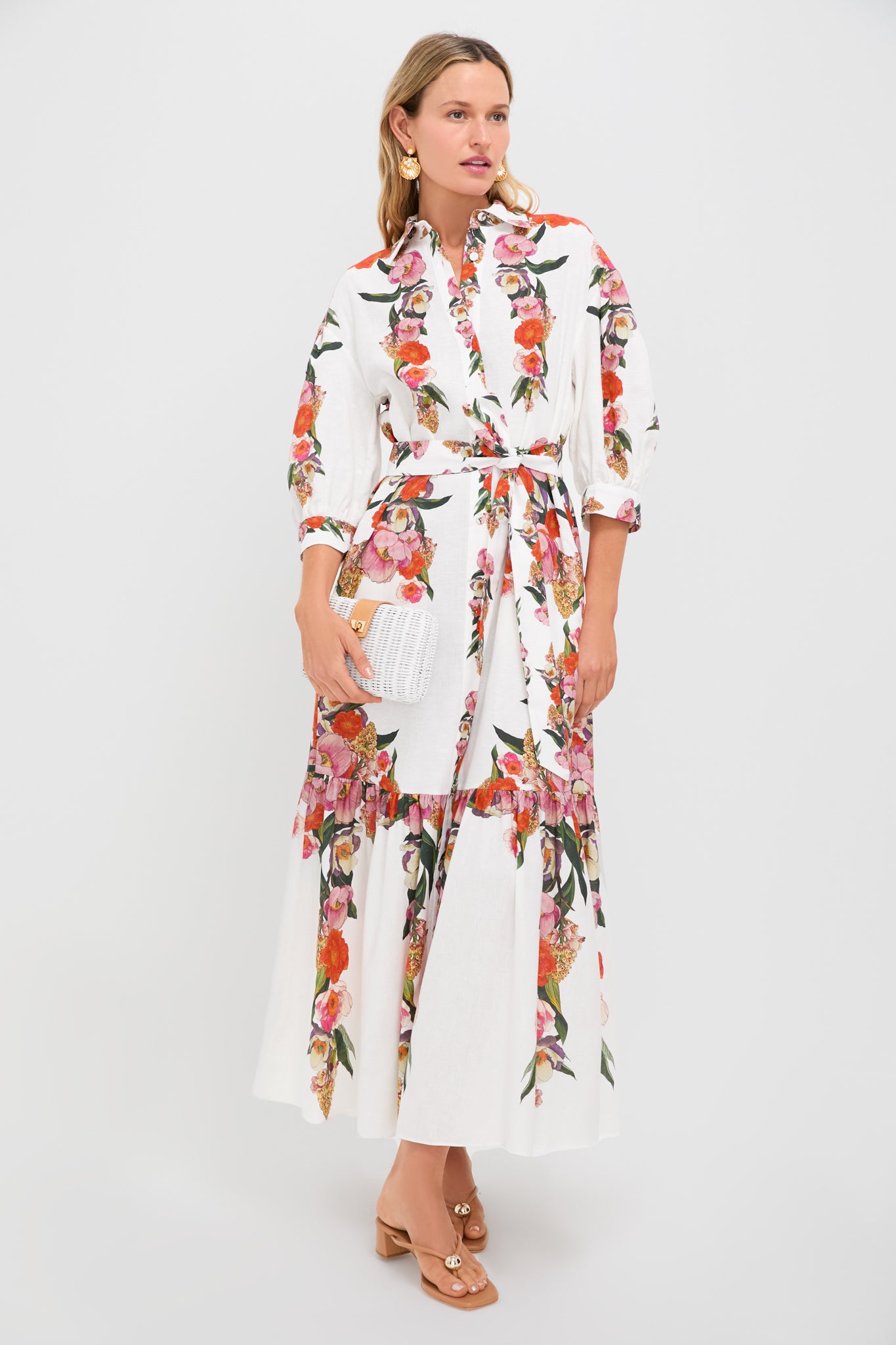 Summer Blooms Bianca Linen Dress