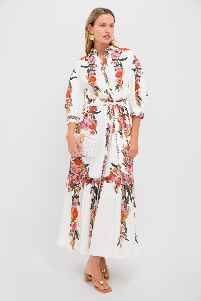 Summer Blooms Bianca Linen Dress