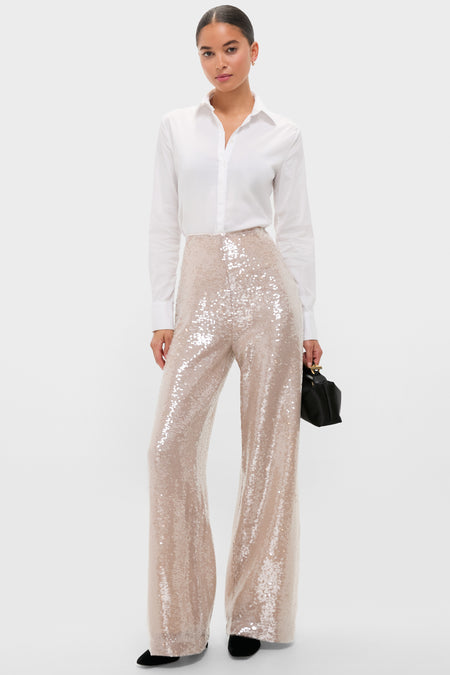 Champagne Sequin Tatum Pants
