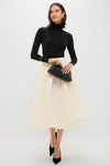 Cream Fayetta Embossed Bubble Skirt