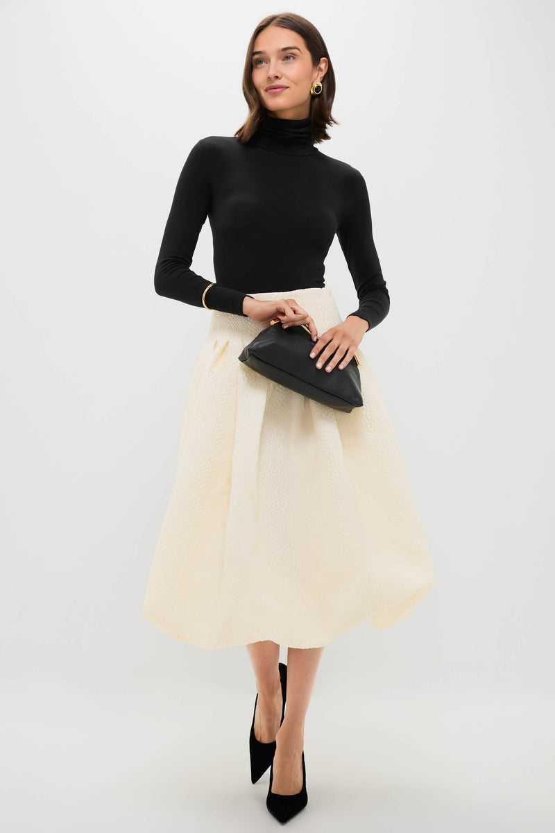 Cream Fayetta Embossed Bubble Skirt