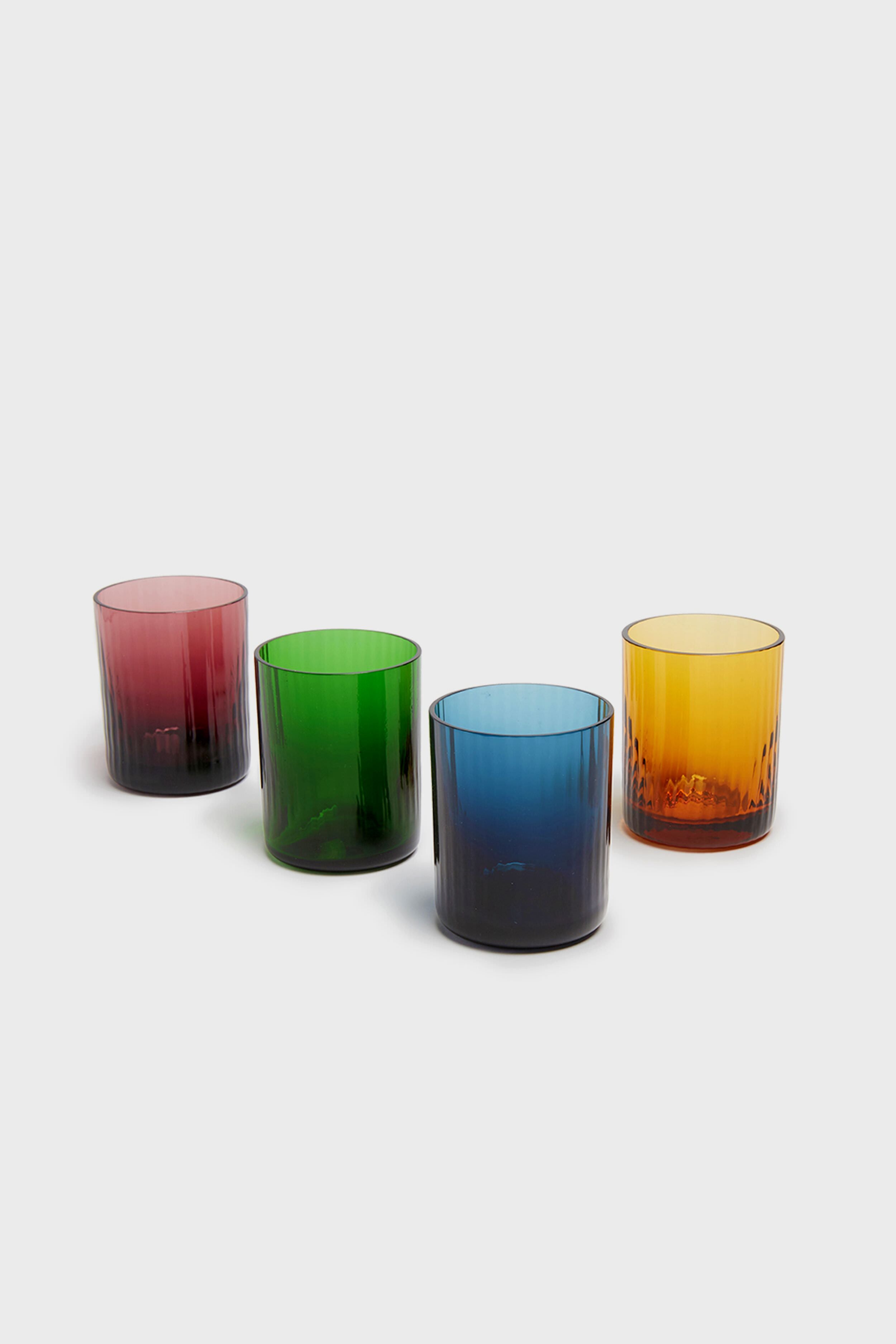 Misty Rainbow Mix in Murano Glass Liquor Glass Set of 4