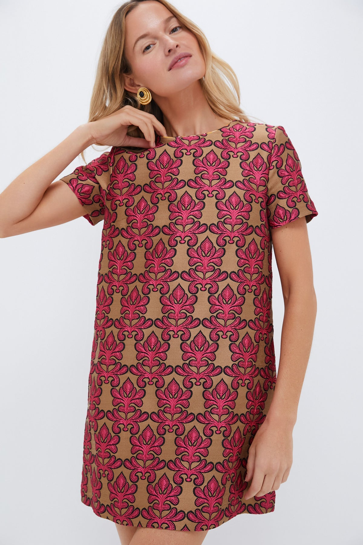 jacquard mini swing dress Herald Jacquard Mini Swing Dress
