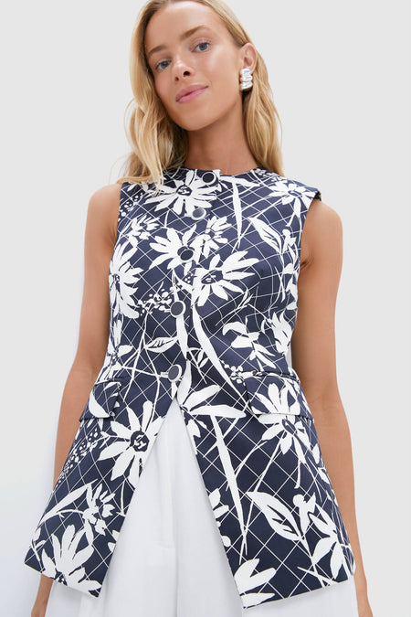 Navy and Dove Lois Vest