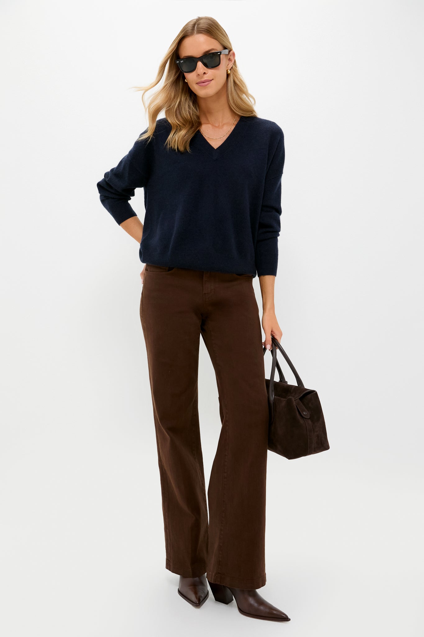 Brown Joanne Low Rise Wide Leg | L'AGENCE