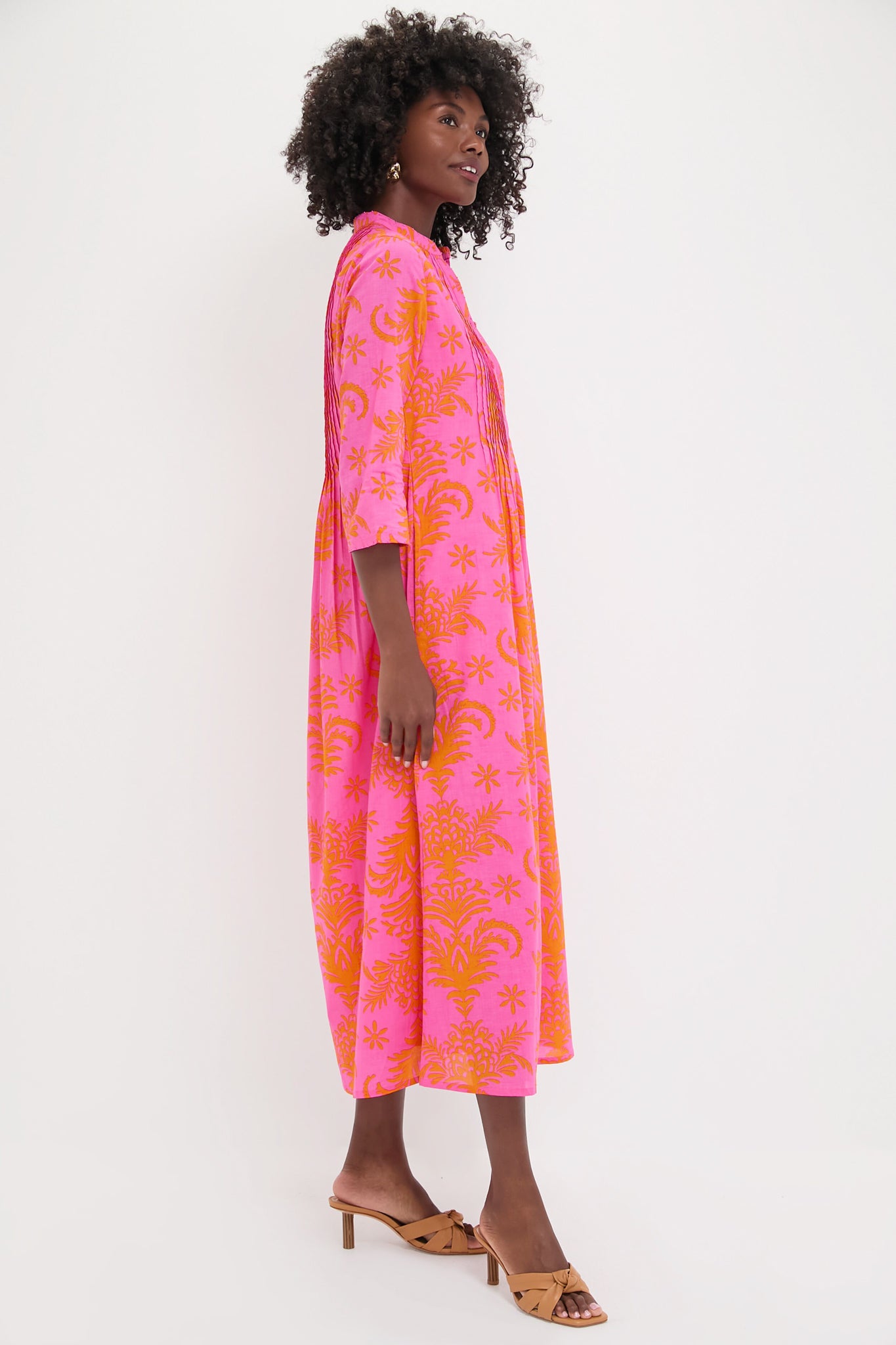 Pink Palm Woodruff Embroidered Dress