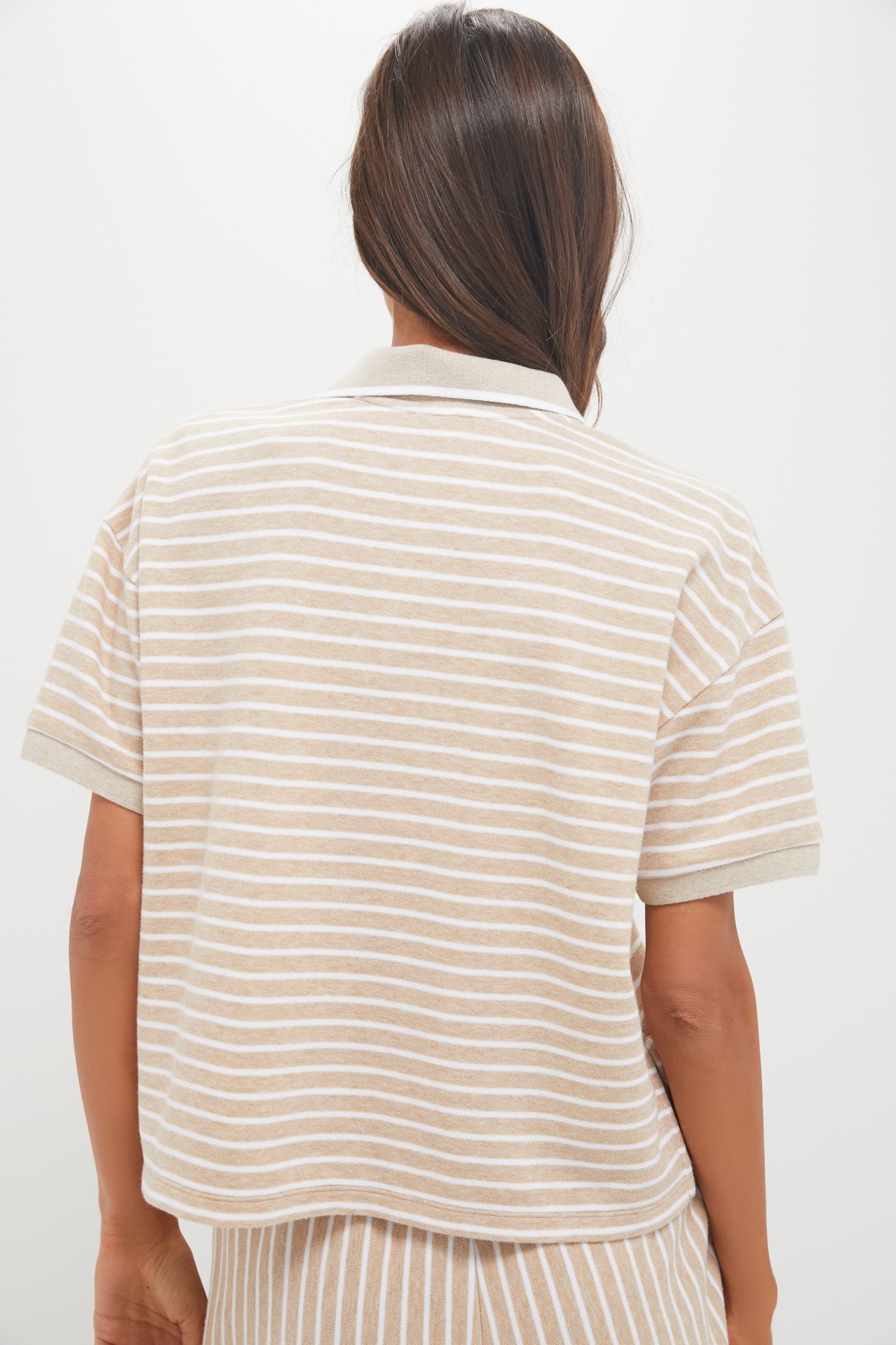 Tan and White Striped Holmes Polo