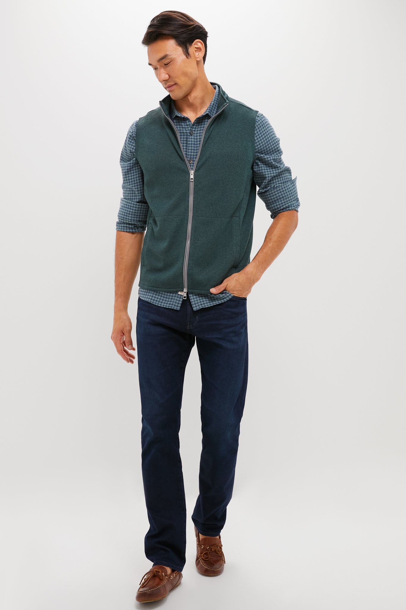 Deep Verdant Crown Sweater Fleece Vest
