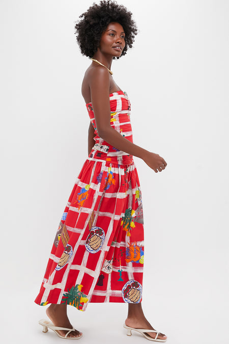 Picnic Red Malla Dress