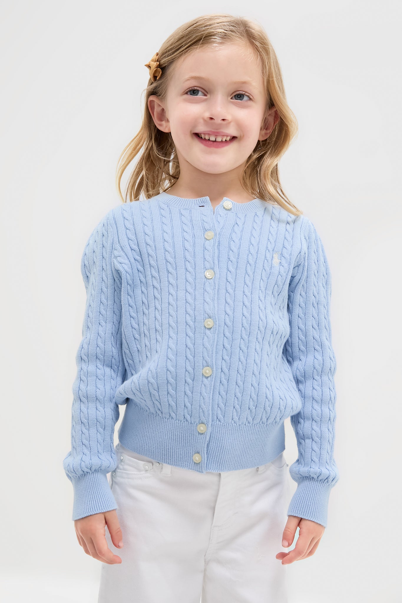 Girls Cable-Knit Cotton Cardigan