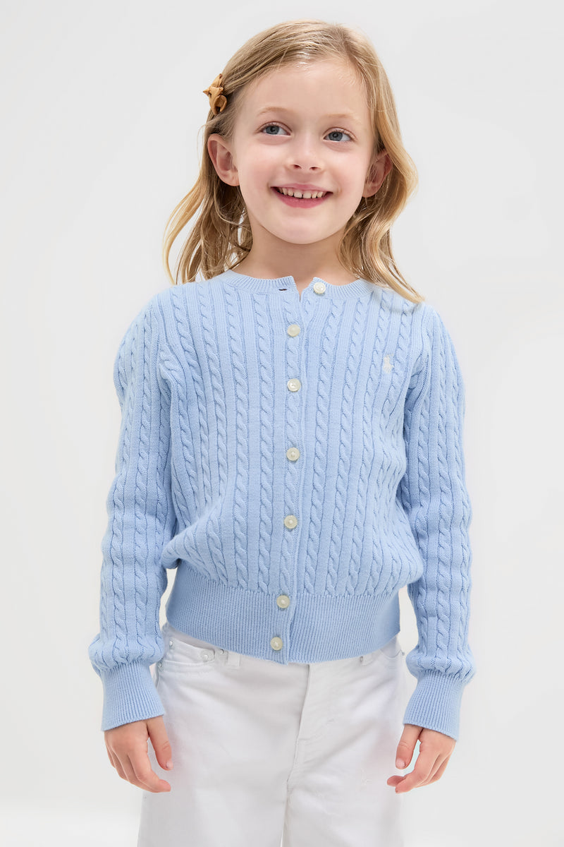 Girls Cable-Knit Cotton Cardigan
