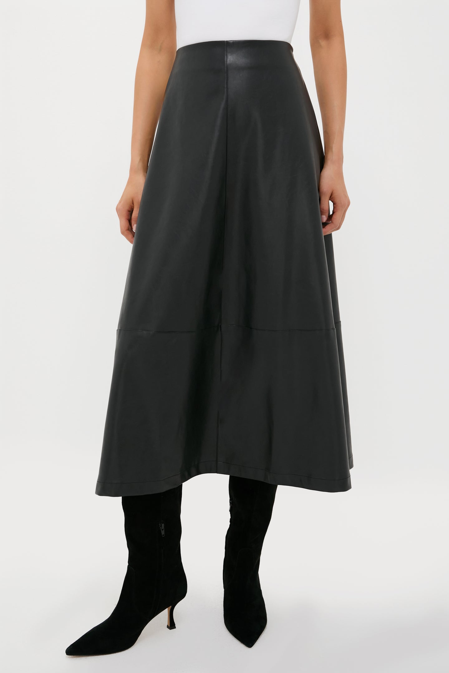 Black Leather Veronica Maxi Skirt