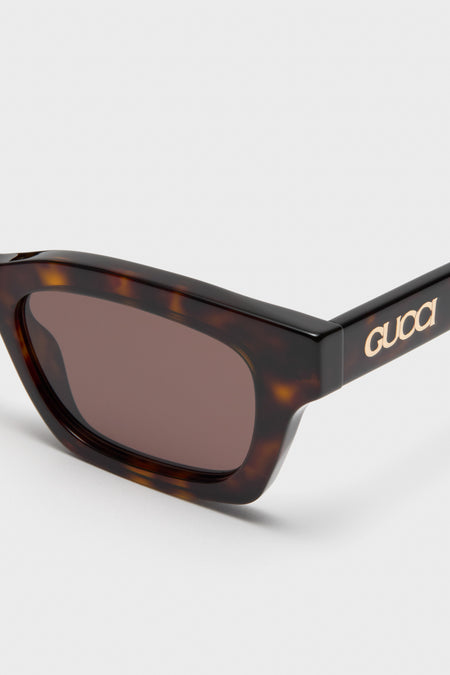 Havana Lettering Cat Eye Sunglasses