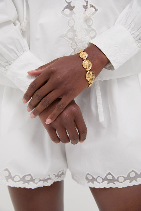 Gold Spiral Statement Chain Bracelet