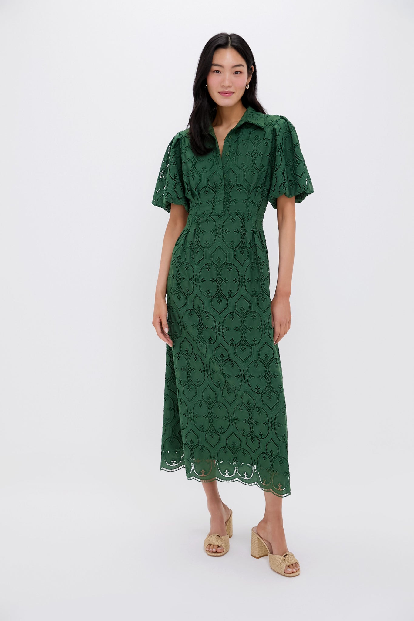 Olive Eyelet Delaney Dress