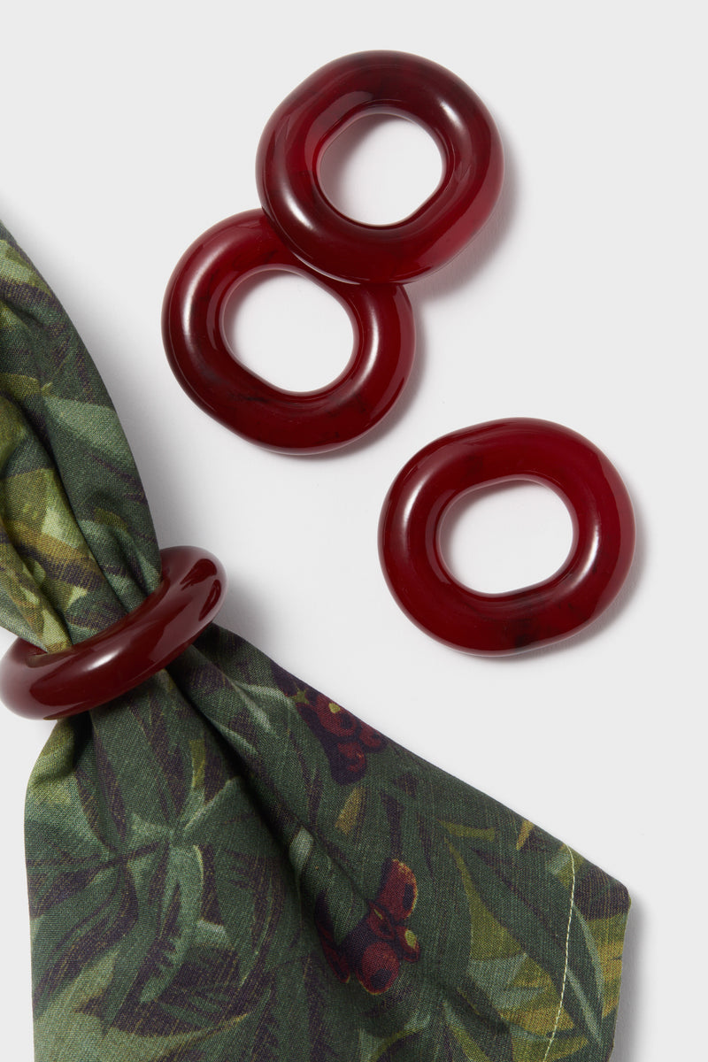 Cranberry Catena Link Napkin Rings Set of 4