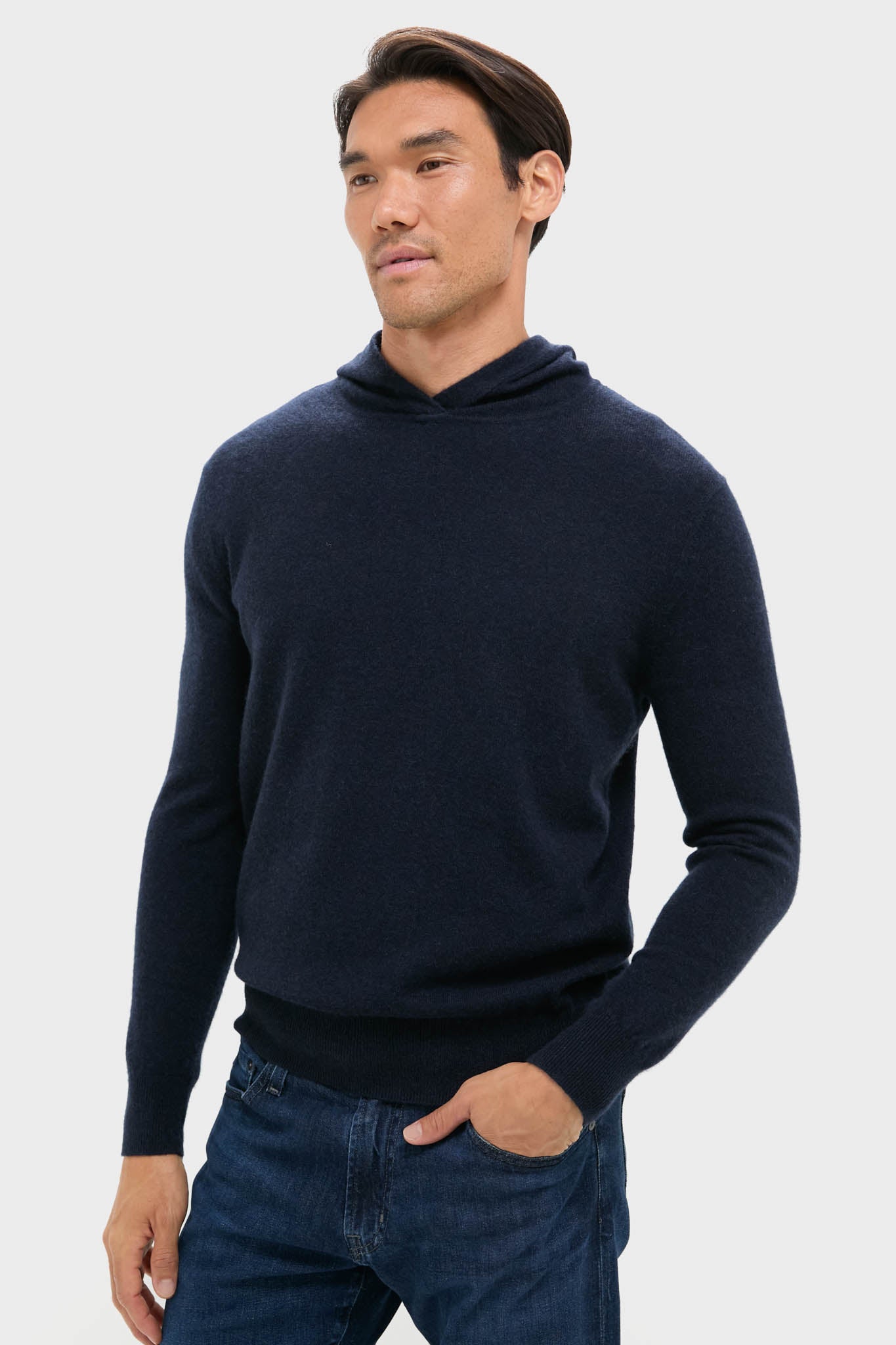 Navy Cashmere Hoodie