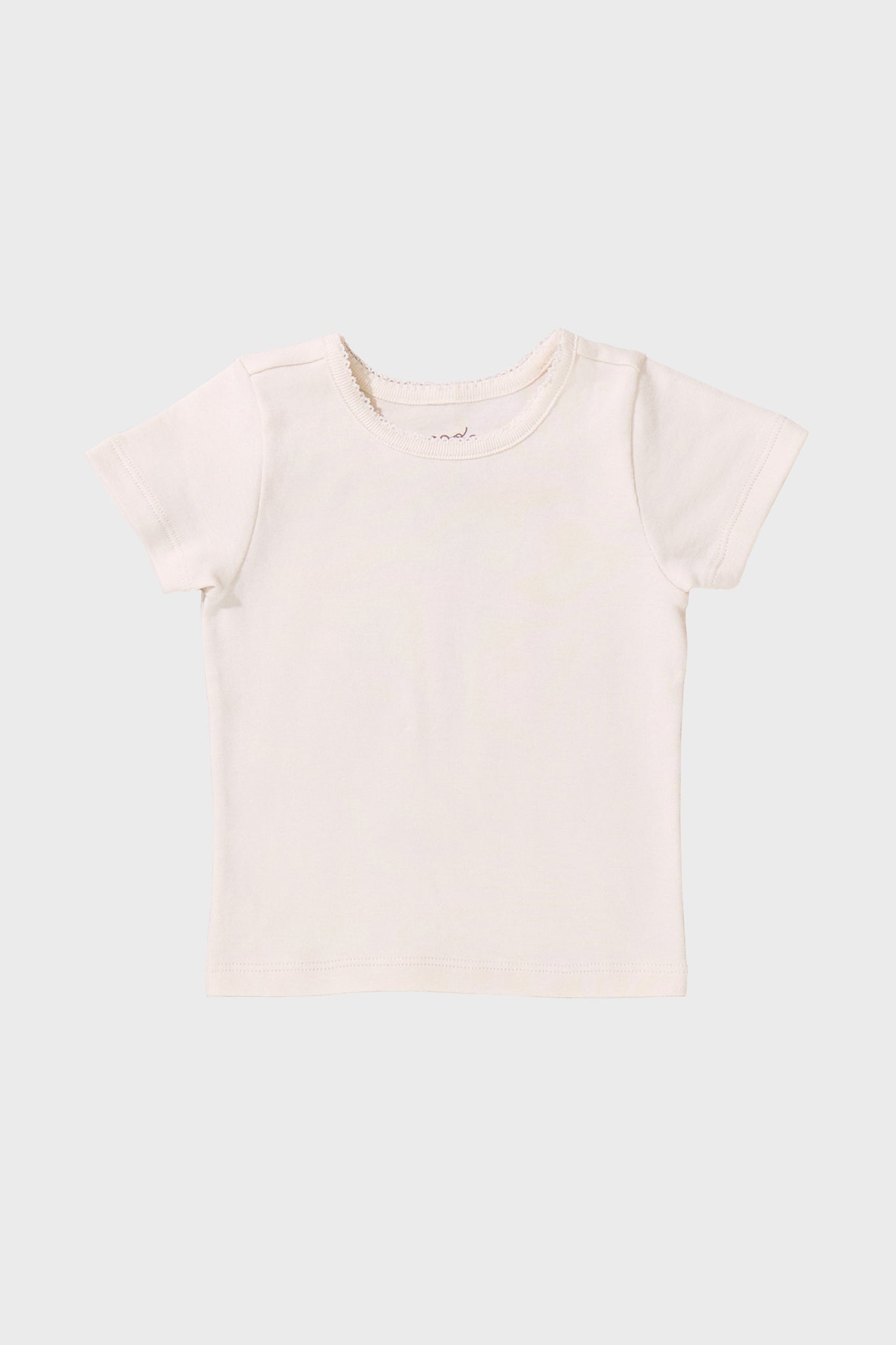 Cream Short Sleeve Seesaw Rib T-Shirt
