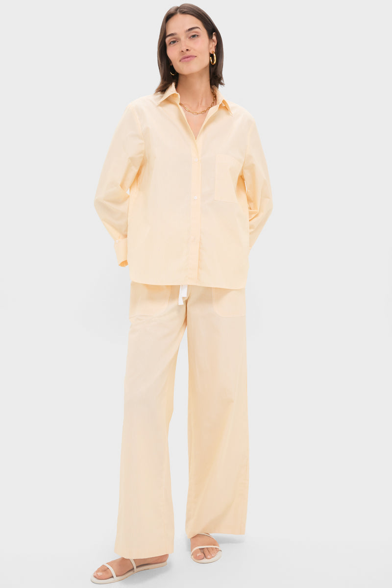 Ivory and Yellow Main St Pant