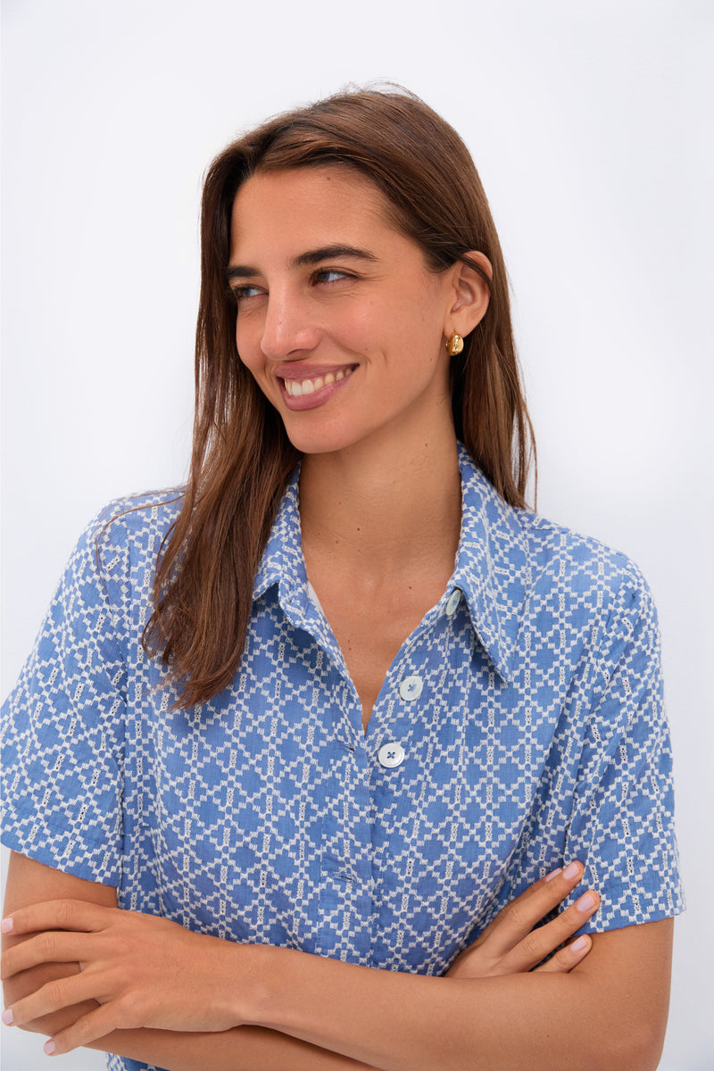 Denim Embroidered Lacie Dress