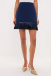 Navy Metallic Fringe Francie Mini Skirt