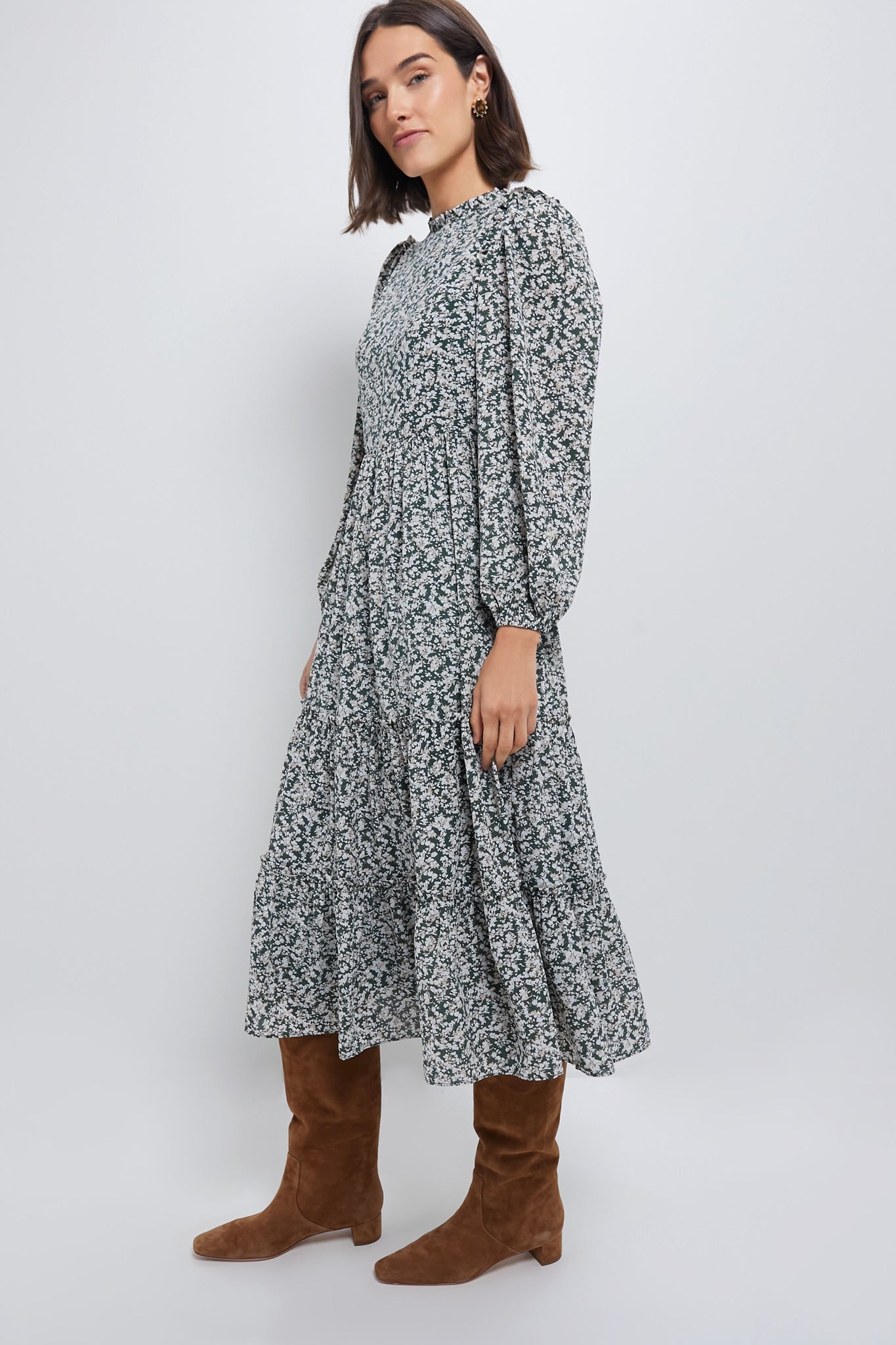 Green Floral Jesse Midi Dress
