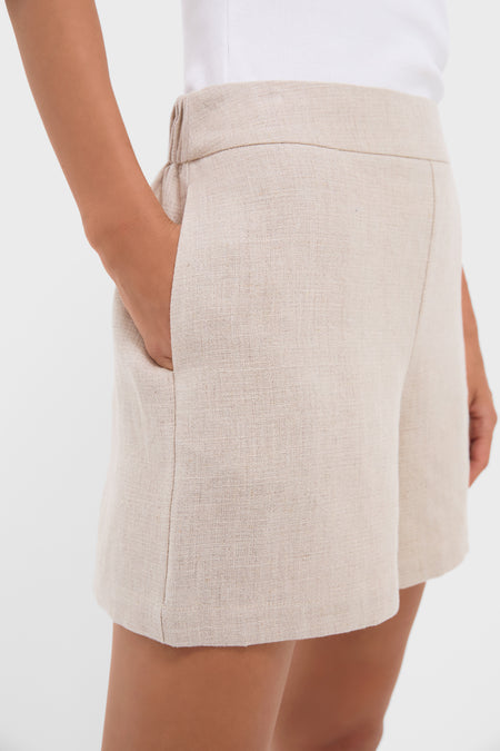 Tan Linen Shipley Shorts