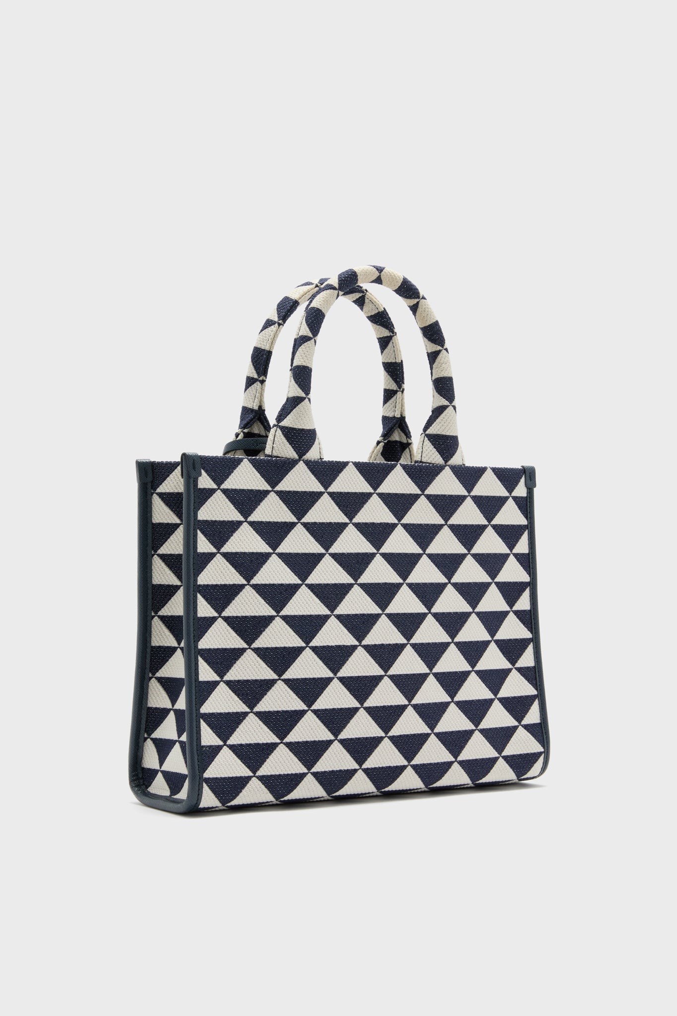 PRADA Navy White Strike Canvas Tote