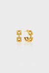 Pathway Hoop Earrings in Gold feature classic, interlocking rectangular links with a textured finish, offering an effortless, high-end statement for any fun, stylish adventure.