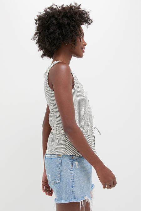 Newburyport Stripe Studio Peplum Top