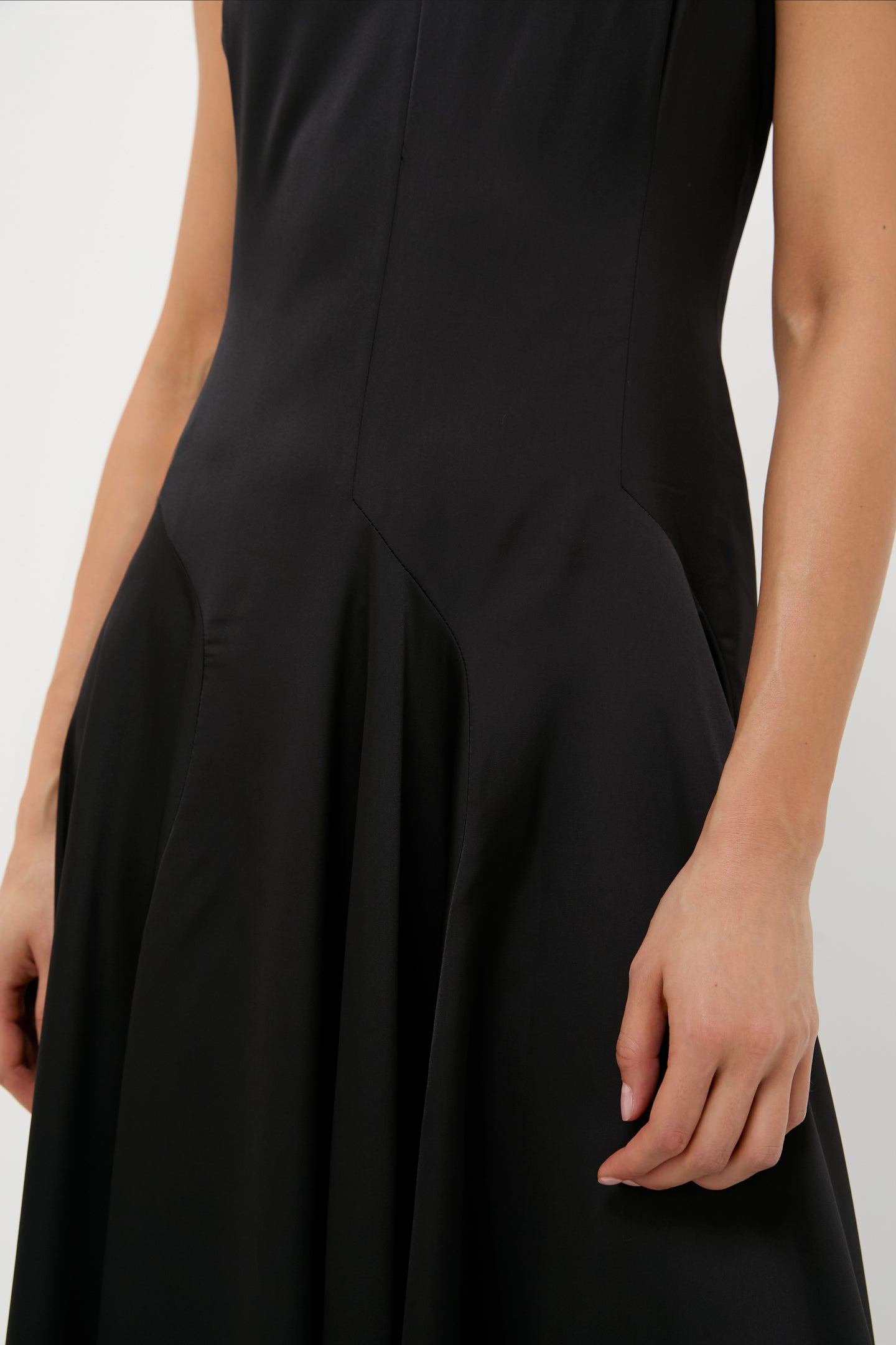 Polo Black Paneled Satin Dress