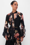 Russet Floral Hypnotic Flutter Blouse